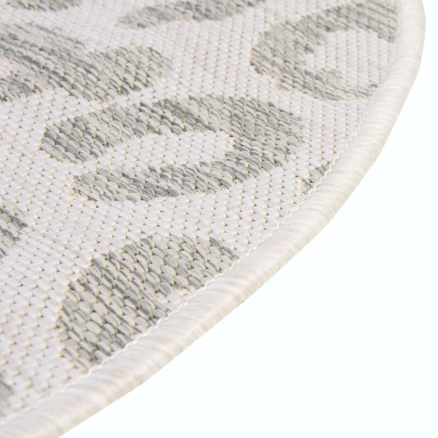 Ivory Gray 4' 1 x 4' 1 Outdoor Safari Round Area Rug Weather Resistant for Patio, Deck, Terrace, Balcony, Porch Animal Print Wildlife Nature Carpet for Sale at Rug Engine