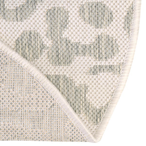 Ivory Gray 10' x 10' Outdoor Safari Round Area Rug Weather Resistant for Patio, Deck, Terrace, Balcony, Porch Animal Print Wildlife Nature Carpet for Sale at Rug Engine