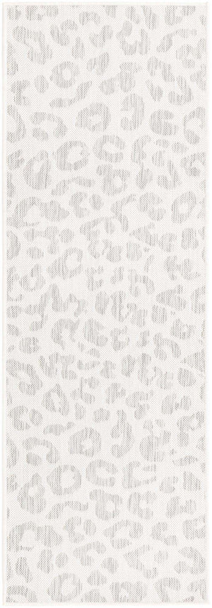 Ivory Gray 2' x 6' 1 Outdoor Safari Runner Area Rug Weather Resistant for Patio, Deck, Terrace, Balcony, Porch Animal Print Wildlife Nature Carpet for Sale at Rug Engine