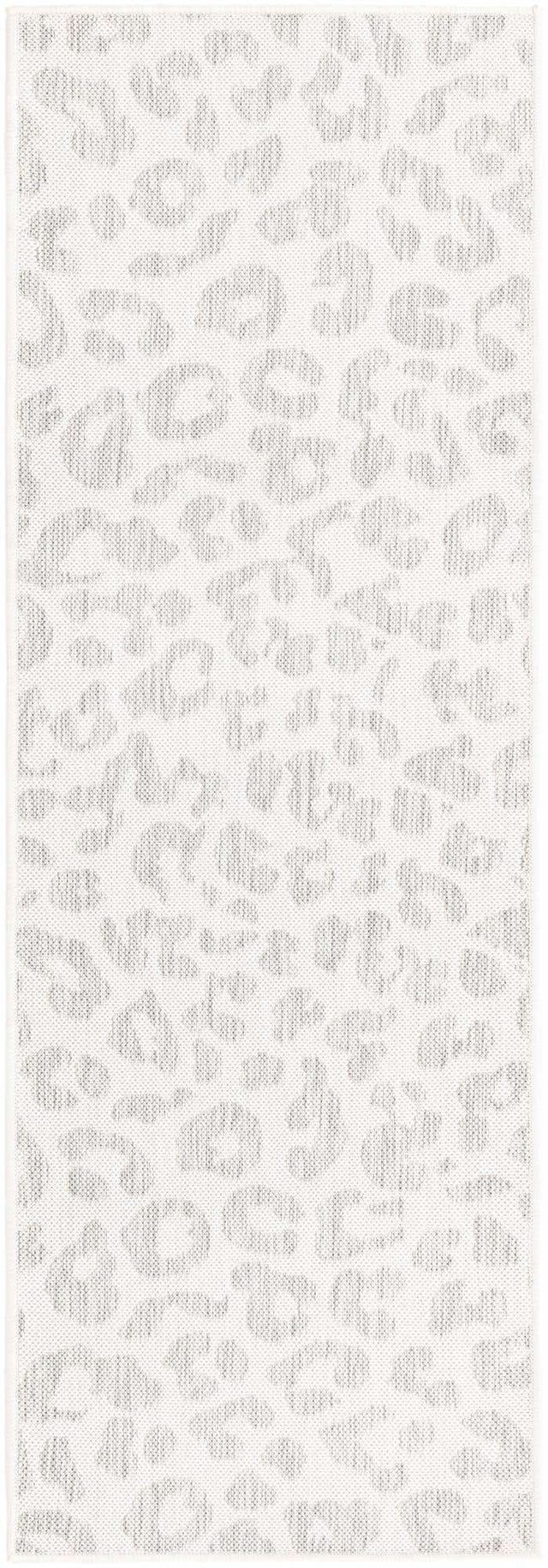 Ivory Gray 2' x 6' 1 Outdoor Safari Runner Area Rug Weather Resistant for Patio, Deck, Terrace, Balcony, Porch Animal Print Wildlife Nature Carpet for Sale at Rug Engine