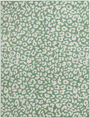 Green Blue 9' x 12' Outdoor Safari Rectangle Rug