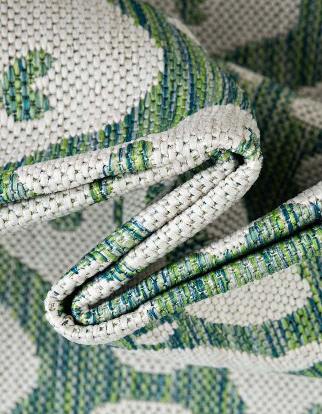 Green Blue 2' x 3' 1 Outdoor Safari Rectangle Rug