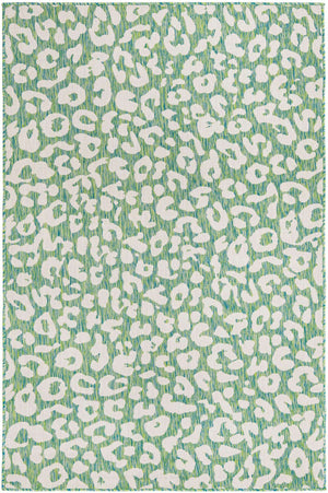 Green Blue 5' 3 x 8' Outdoor Safari Rectangle Area Rug Weather Resistant for Patio, Deck, Terrace, Balcony, Porch Animal Print Wildlife Nature Carpet for Sale at Rug Engine