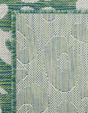Green Blue 13' 1 x 13' 1 Outdoor Safari Square Area Rug Weather Resistant for Patio, Deck, Terrace, Balcony, Porch Animal Print Wildlife Nature Carpet for Sale at Rug Engine