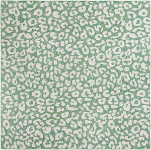 Green Blue 10' x 10' Outdoor Safari Square Area Rug Weather Resistant for Patio, Deck, Terrace, Balcony, Porch Animal Print Wildlife Nature Carpet for Sale at Rug Engine