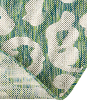 Green Blue 13' 1 x 13' 1 Outdoor Safari Round Area Rug Weather Resistant for Patio, Deck, Terrace, Balcony, Porch Animal Print Wildlife Nature Carpet for Sale at Rug Engine