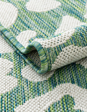 Green Blue 2' x 8' Outdoor Safari Runner Area Rug Weather Resistant for Patio, Deck, Terrace, Balcony, Porch Animal Print Wildlife Nature Carpet for Sale at Rug Engine