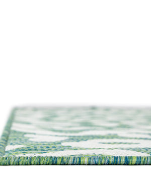 Green Blue 2' x 6' 1 Outdoor Safari Runner Area Rug Weather Resistant for Patio, Deck, Terrace, Balcony, Porch Animal Print Wildlife Nature Carpet for Sale at Rug Engine