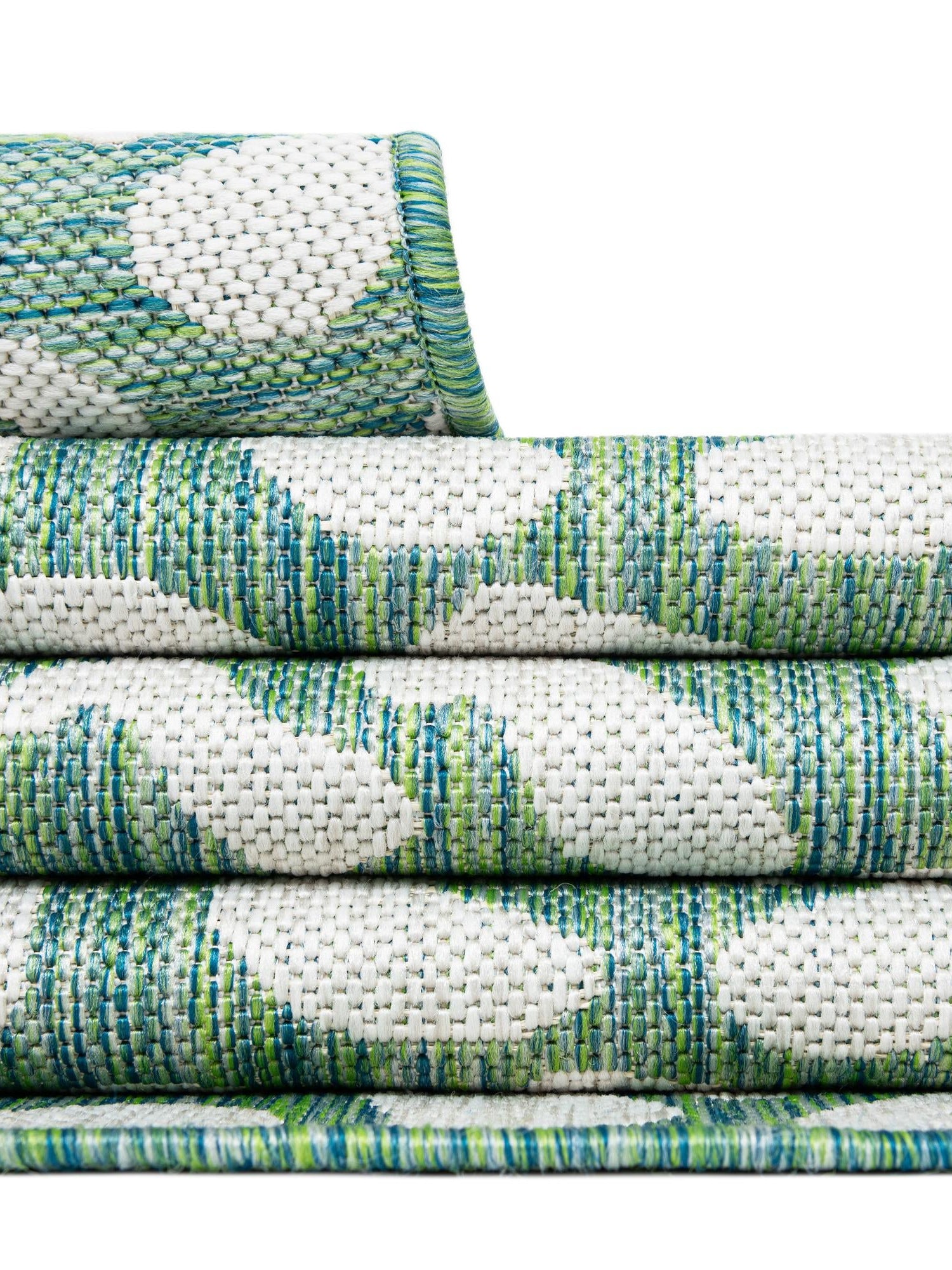 Green Blue 2' 7 x 10' Outdoor Safari Runner Area Rug Weather Resistant for Patio, Deck, Terrace, Balcony, Porch Animal Print Wildlife Nature Carpet for Sale at Rug Engine