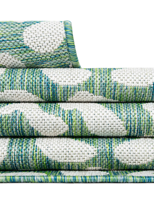 Green Blue 2' x 6' 1 Outdoor Safari Runner Area Rug Weather Resistant for Patio, Deck, Terrace, Balcony, Porch Animal Print Wildlife Nature Carpet for Sale at Rug Engine