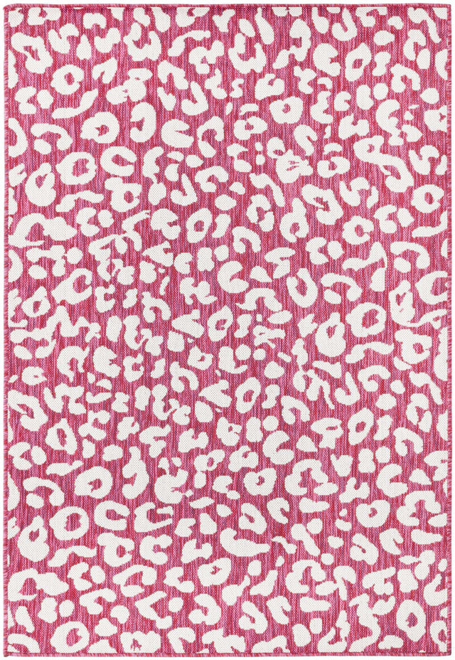 Magenta 4' 1 x 6' 1 Outdoor Safari Rectangle Area Rug Weather Resistant for Patio, Deck, Terrace, Balcony, Porch Animal Print Wildlife Nature Carpet for Sale at Rug Engine