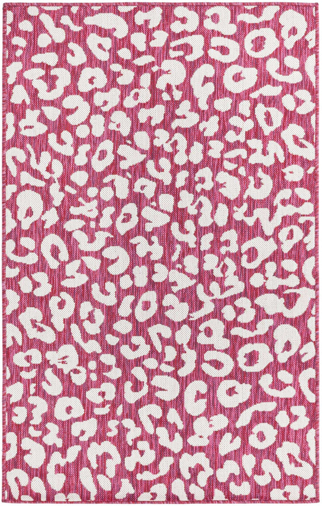 Magenta 3' 1 x 5' 3 Outdoor Safari Rectangle Area Rug Weather Resistant for Patio, Deck, Terrace, Balcony, Porch Animal Print Wildlife Nature Carpet for Sale at Rug Engine