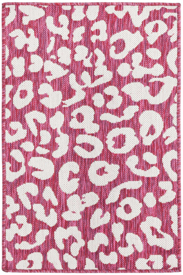 Magenta 2' x 3' 1 Outdoor Safari Rectangle Area Rug Weather Resistant for Patio, Deck, Terrace, Balcony, Porch Animal Print Wildlife Nature Carpet for Sale at Rug Engine