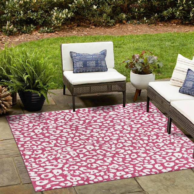 Magenta 10' x 10' Outdoor Safari Square Area Rug Weather Resistant for Patio, Deck, Terrace, Balcony, Porch Animal Print Wildlife Nature Carpet for Sale at Rug Engine