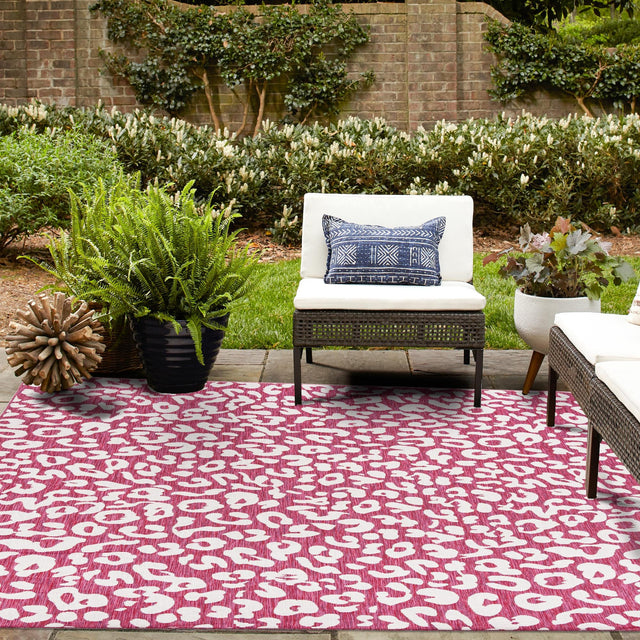 Magenta 10' x 10' Outdoor Safari Square Area Rug Weather Resistant for Patio, Deck, Terrace, Balcony, Porch Animal Print Wildlife Nature Carpet for Sale at Rug Engine