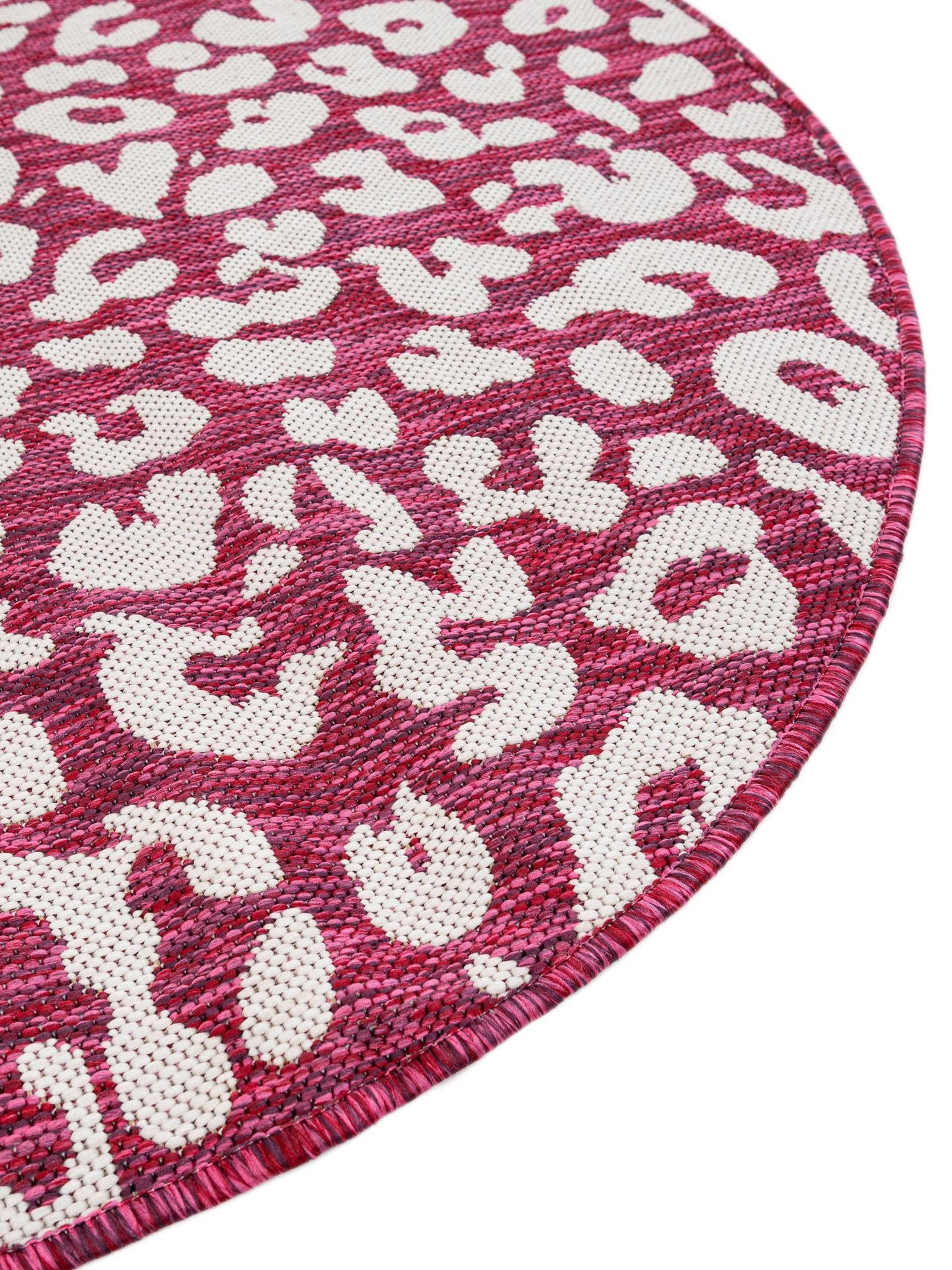 Magenta 4' 1 x 4' 1 Outdoor Safari Round Area Rug Weather Resistant for Patio, Deck, Terrace, Balcony, Porch Animal Print Wildlife Nature Carpet for Sale at Rug Engine