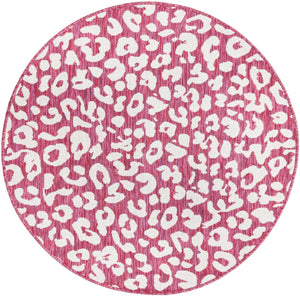Magenta 4' 1 x 4' 1 Outdoor Safari Round Area Rug Weather Resistant for Patio, Deck, Terrace, Balcony, Porch Animal Print Wildlife Nature Carpet for Sale at Rug Engine