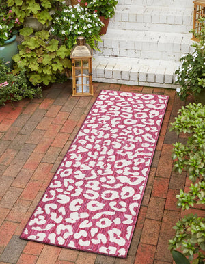 Magenta 2' x 6' 1 Outdoor Safari Runner Area Rug Weather Resistant for Patio, Deck, Terrace, Balcony, Porch Animal Print Wildlife Nature Carpet for Sale at Rug Engine