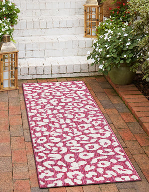 Magenta 2' x 8' Outdoor Safari Runner Area Rug Weather Resistant for Patio, Deck, Terrace, Balcony, Porch Animal Print Wildlife Nature Carpet for Sale at Rug Engine