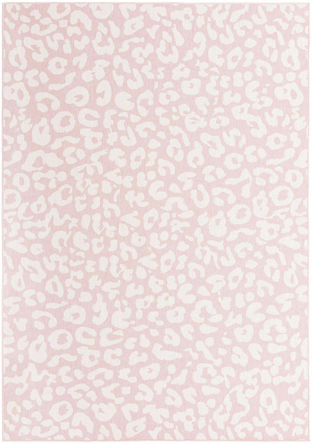 Pink Ivory 7' 10 x 11' Outdoor Safari Rectangle Area Rug Weather Resistant for Patio, Deck, Terrace, Balcony, Porch