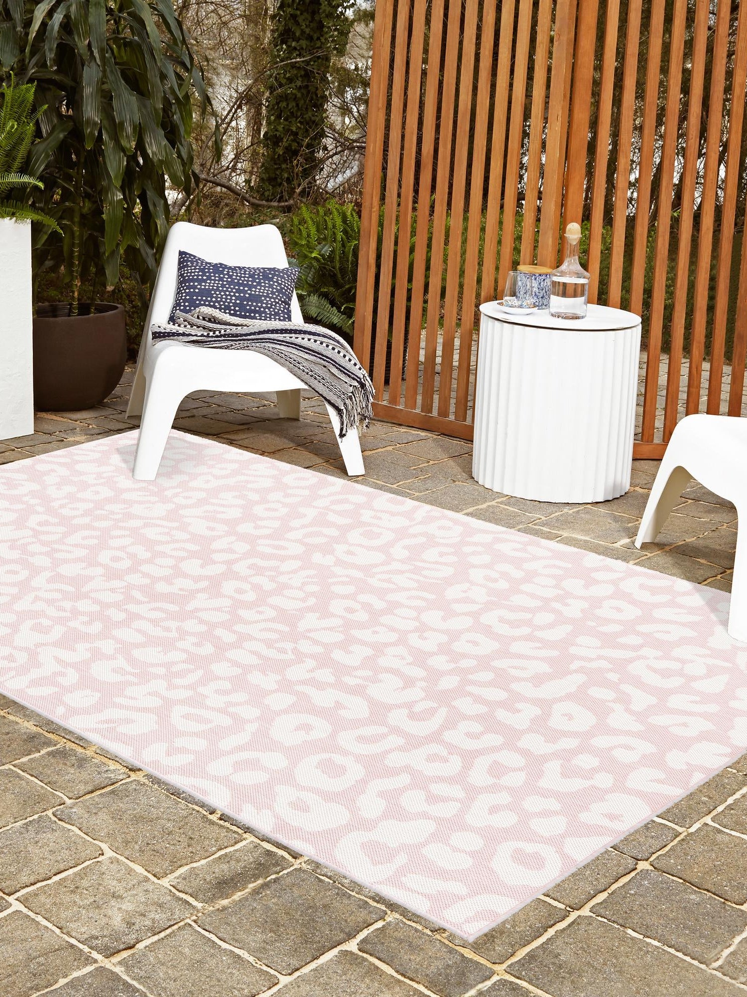Pink Ivory 10' x 14' 1 Outdoor Safari Rectangle Area Rug Weather Resistant for Patio, Deck, Terrace, Balcony, Porch Animal Print Wildlife Nature Carpet for Sale at Rug Engine