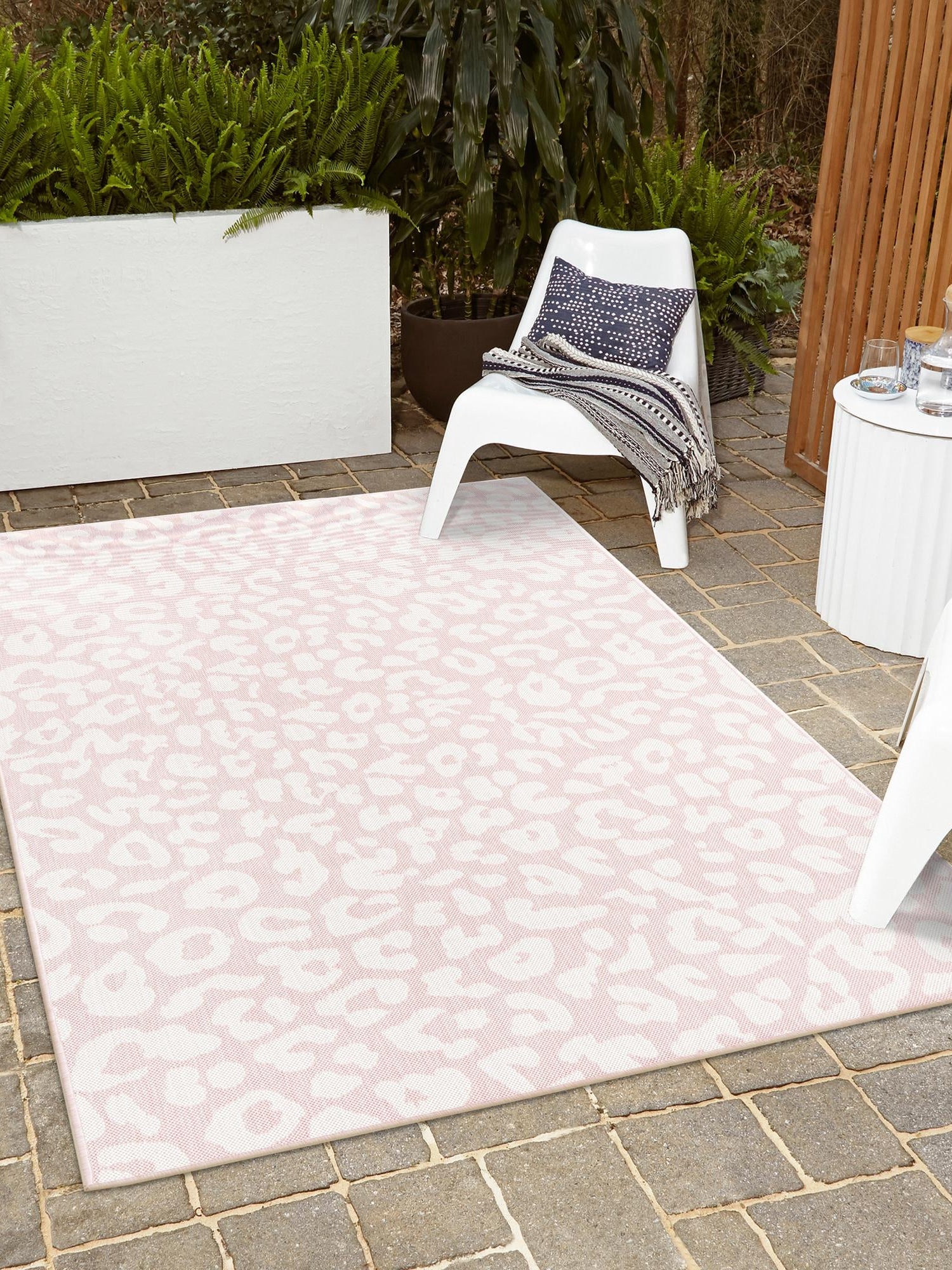 Pink Ivory 10' x 14' 1 Outdoor Safari Rectangle Area Rug Weather Resistant for Patio, Deck, Terrace, Balcony, Porch Animal Print Wildlife Nature Carpet for Sale at Rug Engine