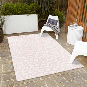 Pink Ivory 10' x 14' 1 Outdoor Safari Rectangle Area Rug Weather Resistant for Patio, Deck, Terrace, Balcony, Porch Animal Print Wildlife Nature Carpet for Sale at Rug Engine