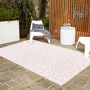 Pink Ivory 5' 3 x 8' Outdoor Safari Rectangle Area Rug Weather Resistant for Patio, Deck, Terrace, Balcony, Porch Animal Print Wildlife Nature Carpet for Sale at Rug Engine
