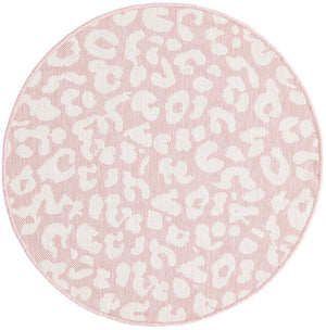 Pink Ivory 3' 1 x 3' 1 Outdoor Safari Round Area Rug Weather Resistant for Patio, Deck, Terrace, Balcony, Porch Animal Print Wildlife Nature Carpet for Sale at Rug Engine