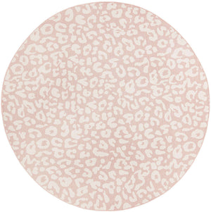 Pink Ivory 10' x 10' Outdoor Safari Round Area Rug Weather Resistant for Patio, Deck, Terrace, Balcony, Porch Animal Print Wildlife Nature Carpet for Sale at Rug Engine