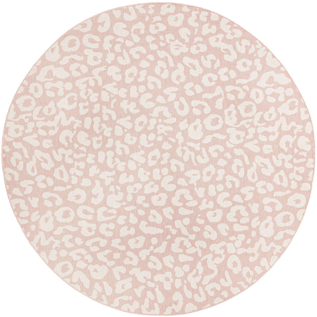 Pink Ivory 10' x 10' Outdoor Safari Round Area Rug Weather Resistant for Patio, Deck, Terrace, Balcony, Porch Animal Print Wildlife Nature Carpet for Sale at Rug Engine