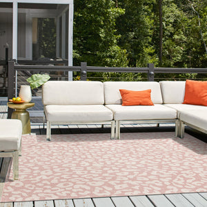 Pink Ivory 10' x 10' Outdoor Safari Square Area Rug Weather Resistant for Patio, Deck, Terrace, Balcony, Porch Animal Print Wildlife Nature Carpet for Sale at Rug Engine