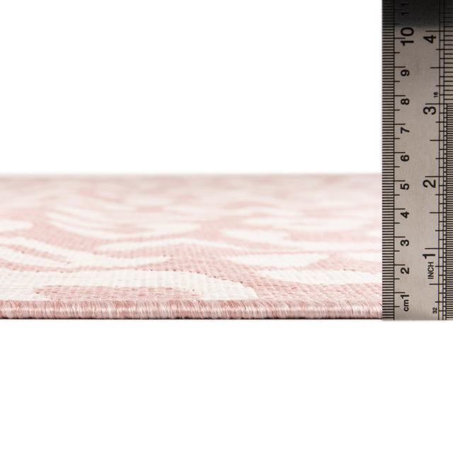 Pink Ivory 3' 1 x 3' 1 Outdoor Safari Round Area Rug Weather Resistant for Patio, Deck, Terrace, Balcony, Porch Animal Print Wildlife Nature Carpet for Sale at Rug Engine