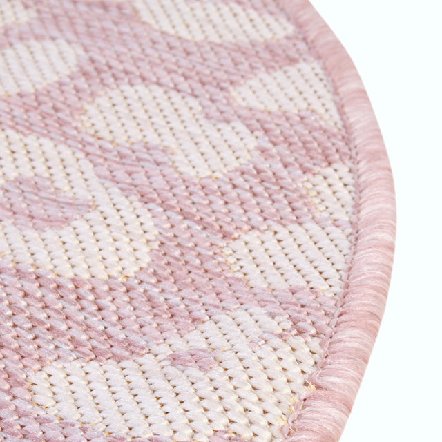 Pink Ivory 3' 1 x 3' 1 Outdoor Safari Round Area Rug Weather Resistant for Patio, Deck, Terrace, Balcony, Porch Animal Print Wildlife Nature Carpet for Sale at Rug Engine