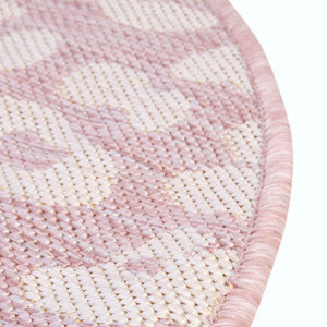 Pink Ivory 13' 1 x 13' 1 Outdoor Safari Round Area Rug Weather Resistant for Patio, Deck, Terrace, Balcony, Porch Animal Print Wildlife Nature Carpet for Sale at Rug Engine