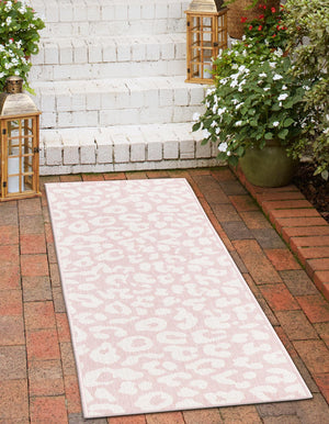 Pink Ivory 2' 7 x 10' Outdoor Safari Runner Area Rug Weather Resistant for Patio, Deck, Terrace, Balcony, Porch Animal Print Wildlife Nature Carpet for Sale at Rug Engine