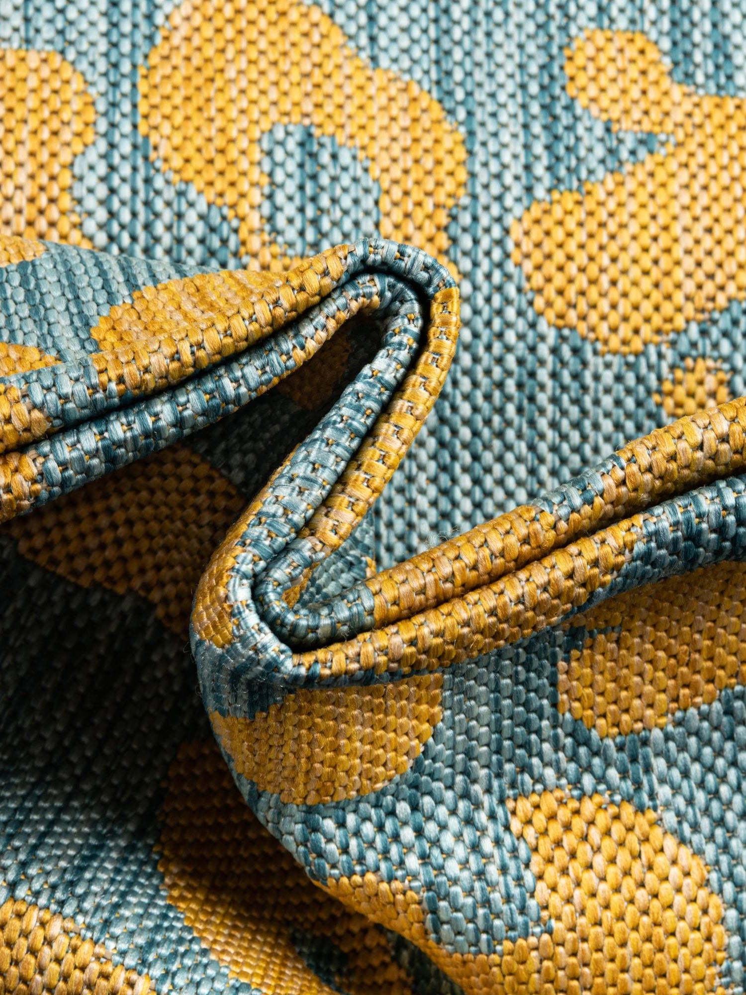 Blue Yellow 2' x 3' 1 Outdoor Safari Rectangle Area Rug Weather Resistant for Patio, Deck, Terrace, Balcony, Porch Animal Print Wildlife Nature Carpet for Sale at Rug Engine