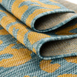 Blue Yellow 3' 1 x 5' 3 Outdoor Safari Rectangle Area Rug Weather Resistant for Patio, Deck, Terrace, Balcony, Porch Animal Print Wildlife Nature Carpet for Sale at Rug Engine