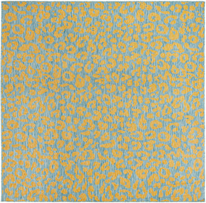Blue Yellow 10' x 10' Outdoor Safari Square Area Rug Weather Resistant for Patio, Deck, Terrace, Balcony, Porch Animal Print Wildlife Nature Carpet for Sale at Rug Engine