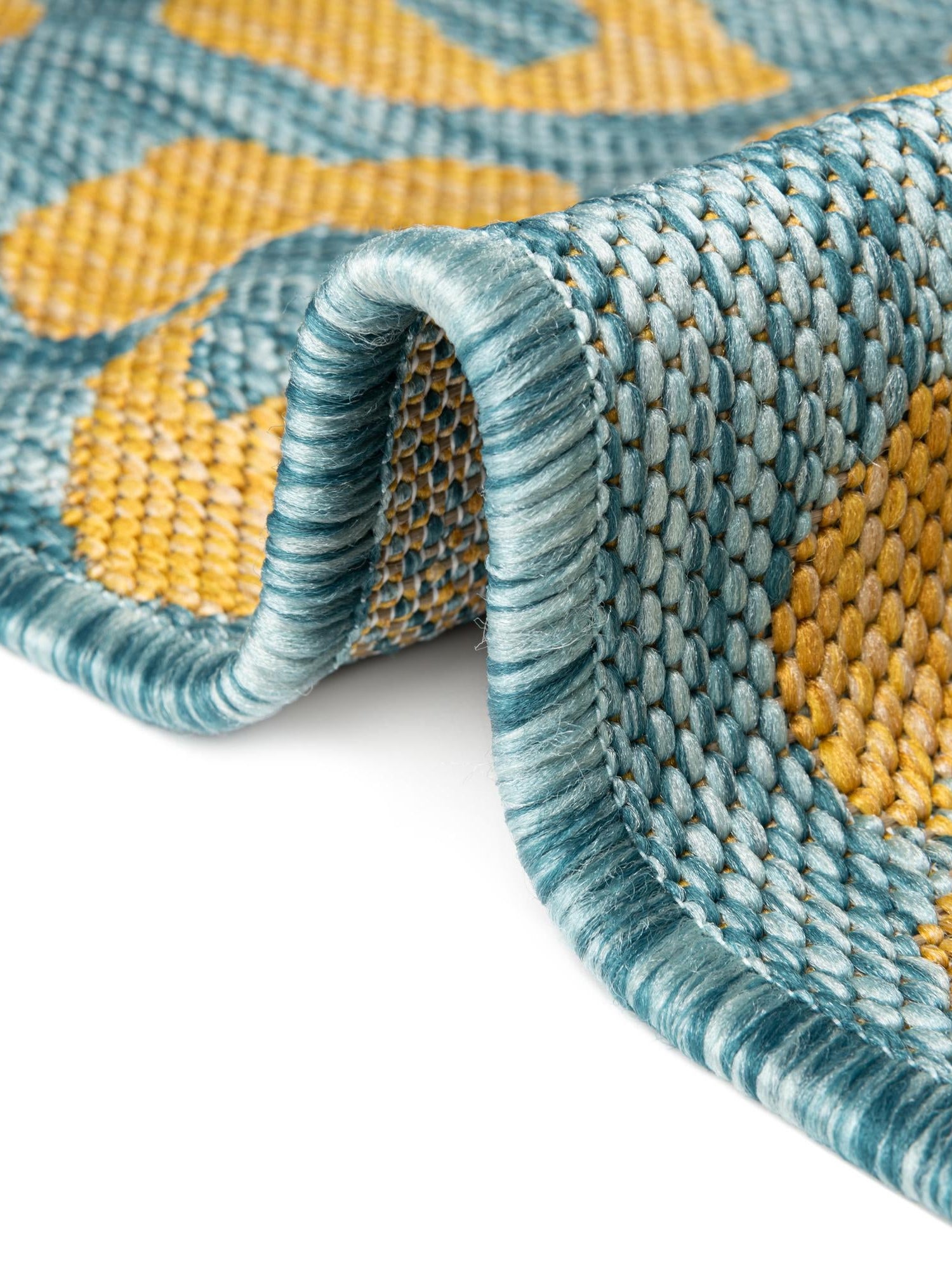 Blue Yellow 4' 1 x 4' 1 Outdoor Safari Round Area Rug Weather Resistant for Patio, Deck, Terrace, Balcony, Porch Animal Print Wildlife Nature Carpet for Sale at Rug Engine