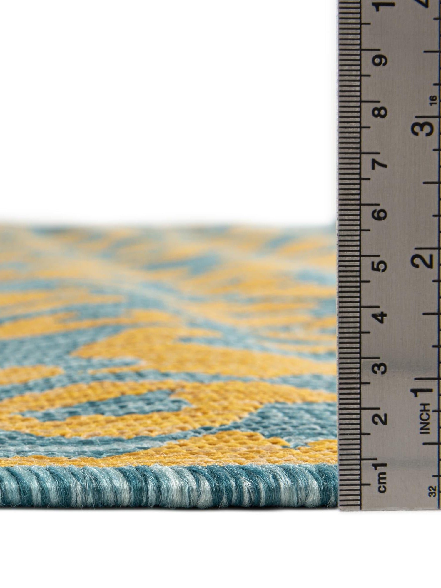 Blue Yellow 2' x 6' 1 Outdoor Safari Runner Area Rug Weather Resistant for Patio, Deck, Terrace, Balcony, Porch Animal Print Wildlife Nature Carpet for Sale at Rug Engine