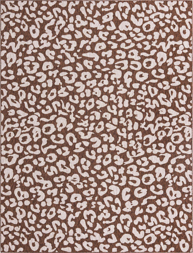 Brown 9' x 12' Outdoor Safari Rectangle Area Rug Weather Resistant for Patio, Deck, Terrace, Balcony, Porch Animal Print Wildlife Nature Carpet for Sale at Rug Engine