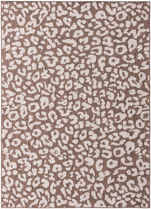 Brown 7' 10 x 11' Outdoor Safari Rectangle Area Rug Weather Resistant for Patio, Deck, Terrace, Balcony, Porch Animal Print Wildlife Nature Carpet for Sale at Rug Engine