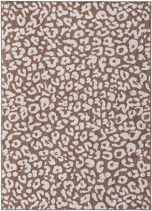 Brown 7' 10 x 11' Outdoor Safari Rectangle Area Rug Weather Resistant for Patio, Deck, Terrace, Balcony, Porch Animal Print Wildlife Nature Carpet for Sale at Rug Engine