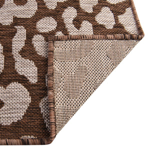 Brown 4' 1 x 6' 1 Outdoor Safari Rectangle Area Rug Weather Resistant for Patio, Deck, Terrace, Balcony, Porch Animal Print Wildlife Nature Carpet for Sale at Rug Engine