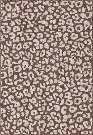 Brown 4' 1 x 6' 1 Outdoor Safari Rectangle Area Rug Weather Resistant for Patio, Deck, Terrace, Balcony, Porch Animal Print Wildlife Nature Carpet for Sale at Rug Engine