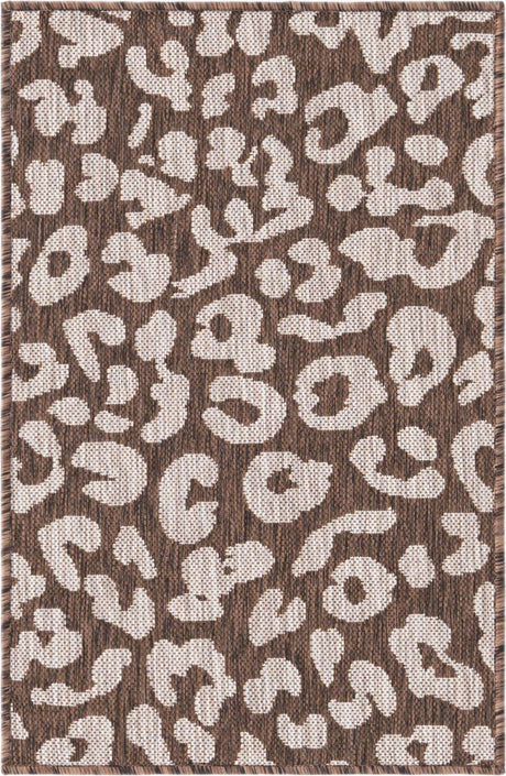 Brown 2' x 3' 1 Outdoor Safari Rectangle Rug