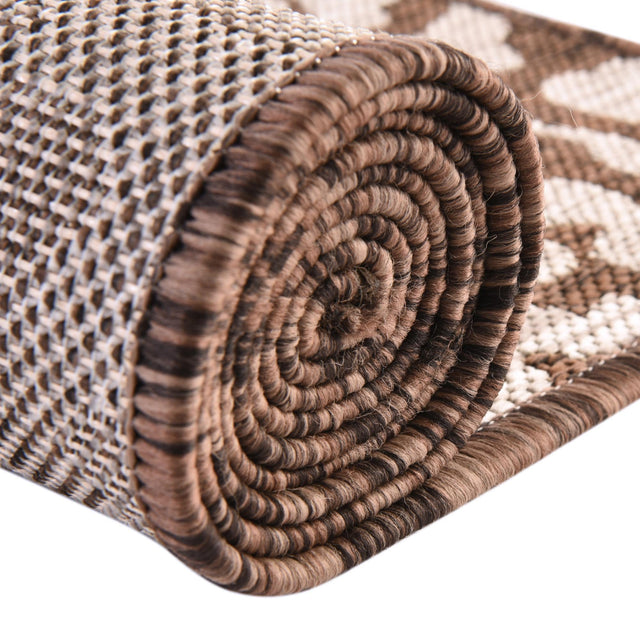 Brown 13' 1 x 13' 1 Outdoor Safari Square Rug