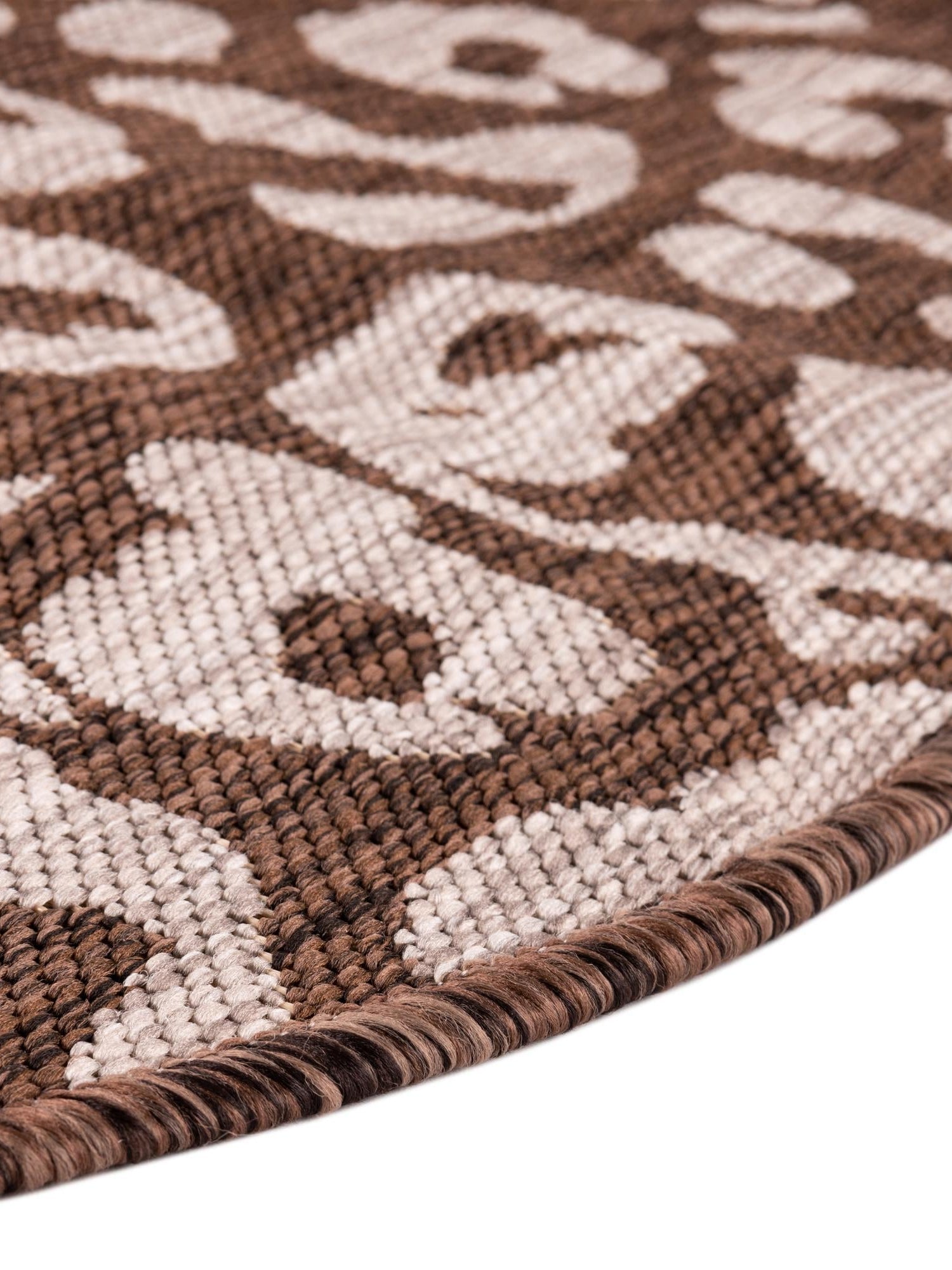 Brown 13' 1 x 13' 1 Outdoor Safari Round Area Rug Weather Resistant for Patio, Deck, Terrace, Balcony, Porch Animal Print Wildlife Nature Carpet for Sale at Rug Engine