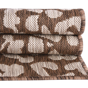 Brown 3' 1 x 3' 1 Outdoor Safari Round Area Rug Weather Resistant for Patio, Deck, Terrace, Balcony, Porch Animal Print Wildlife Nature Carpet for Sale at Rug Engine